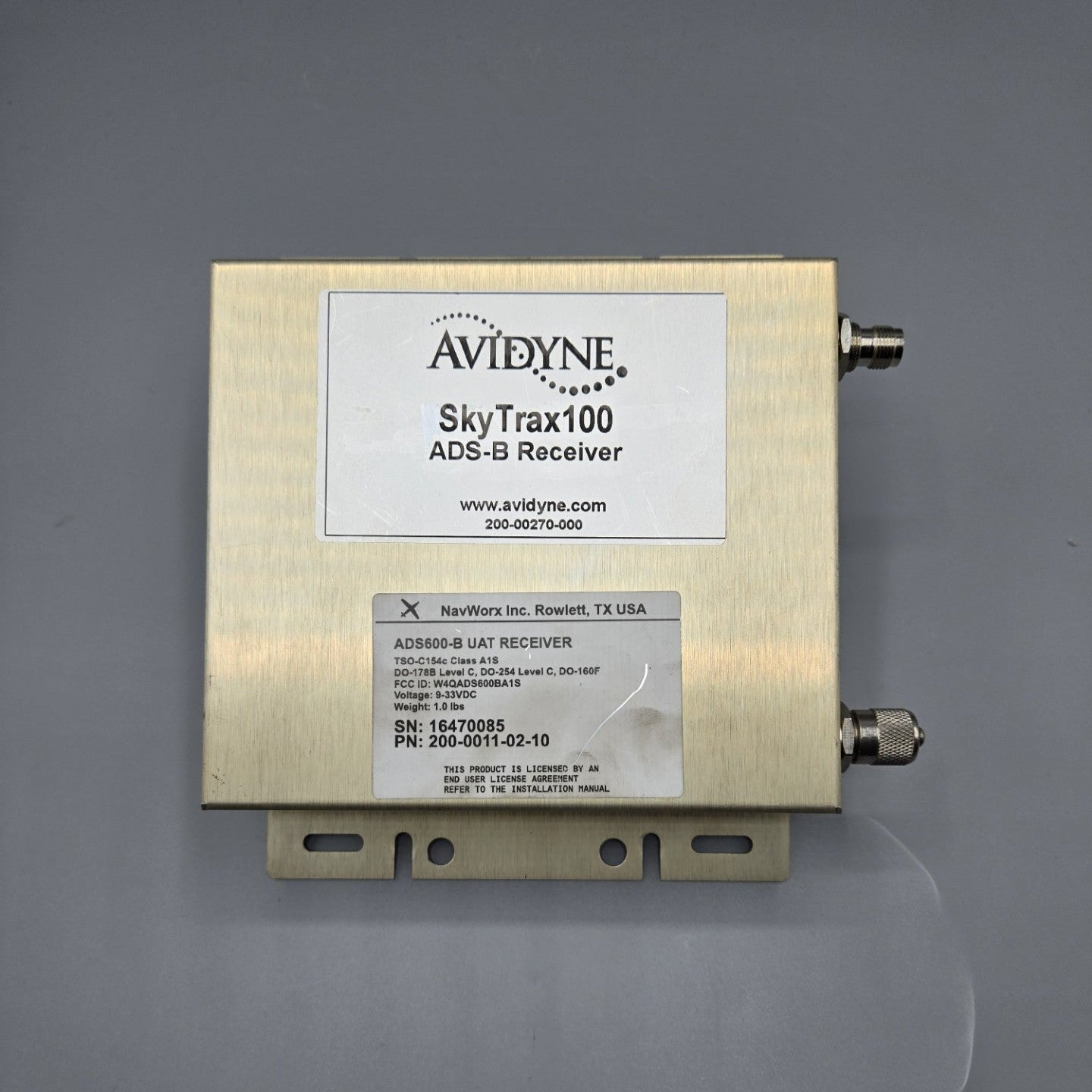 SkyTrax100 ADS-B Receiver - PN: 200-0011-02-10