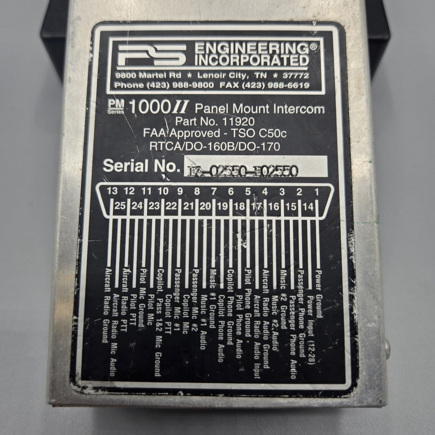 PS Engineering PM1000 Panel Mount Intercom - Part Number: 11920