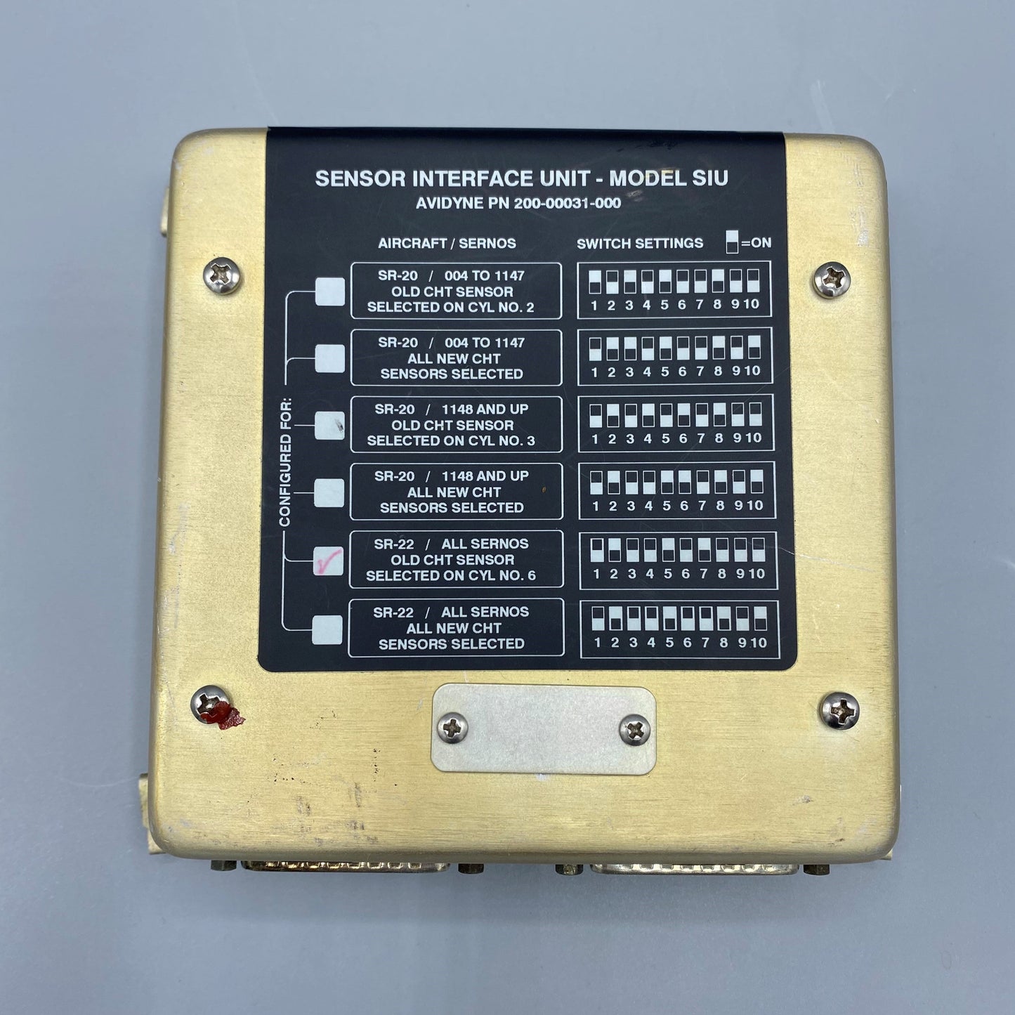 Moritz Sensor Interface Unit for Cirrus SR20/22 - PN: 200-00031-000