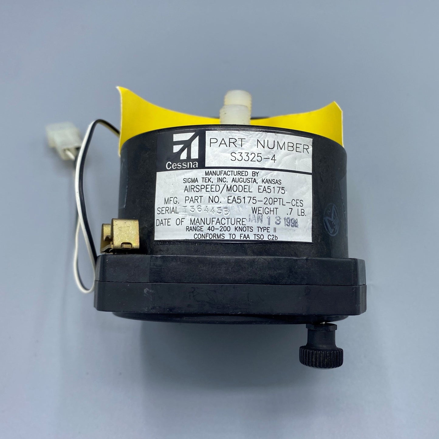 Cessna Airspeed Indicator - Part Number: S3325-4, EA5175-20PTL-CES