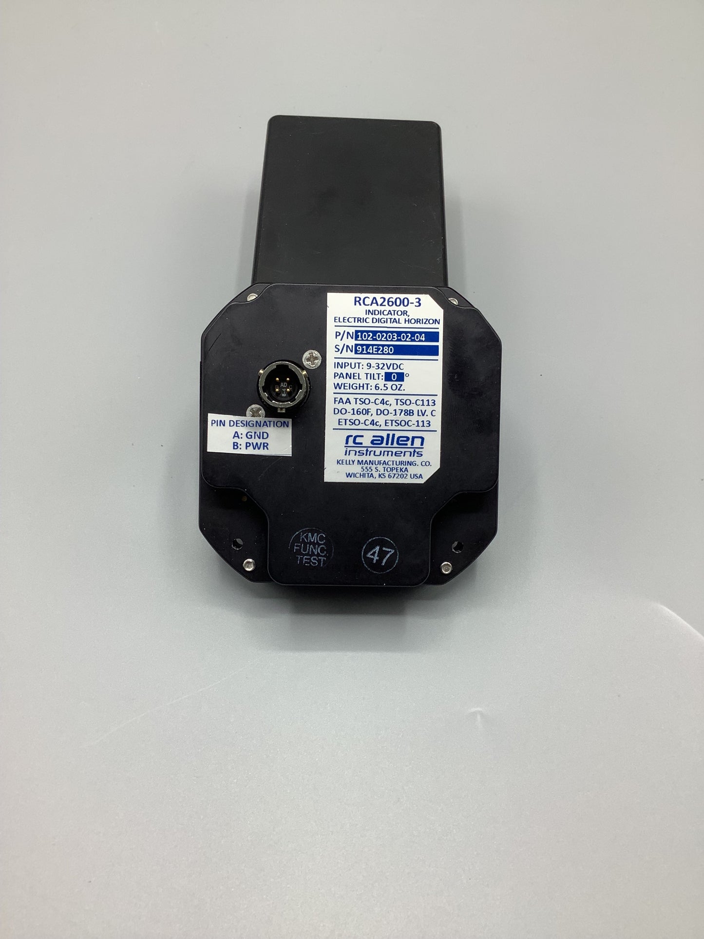 RC Allen RCA 2600 Electronic Digital Horizon - Part Number: 102-0203-02-04