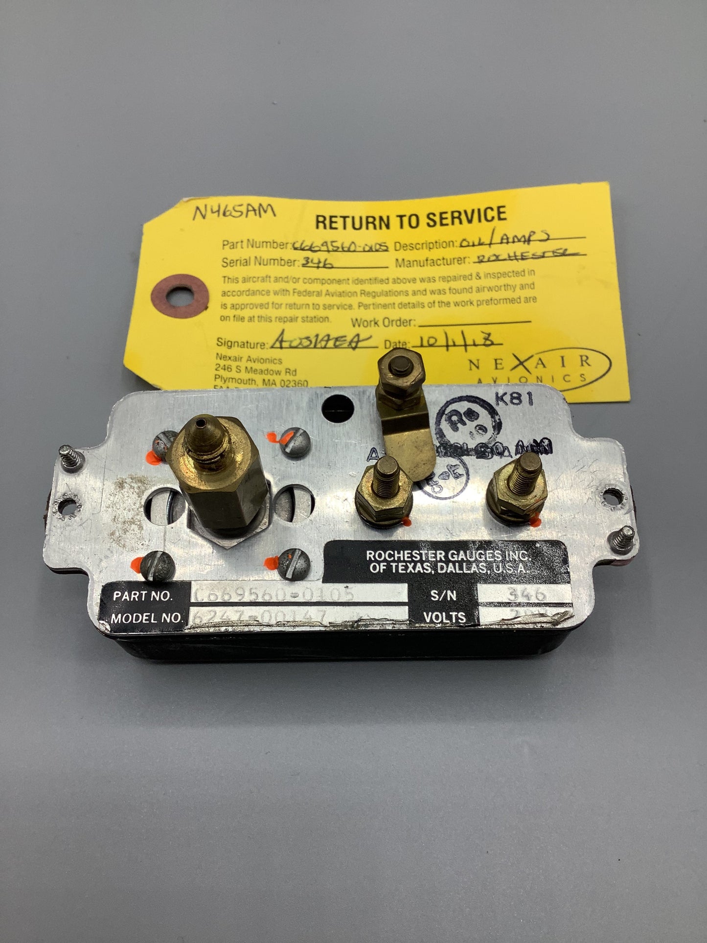 Cessna Oil Pressure/Amp Gauge - Part Number: C669560-0105