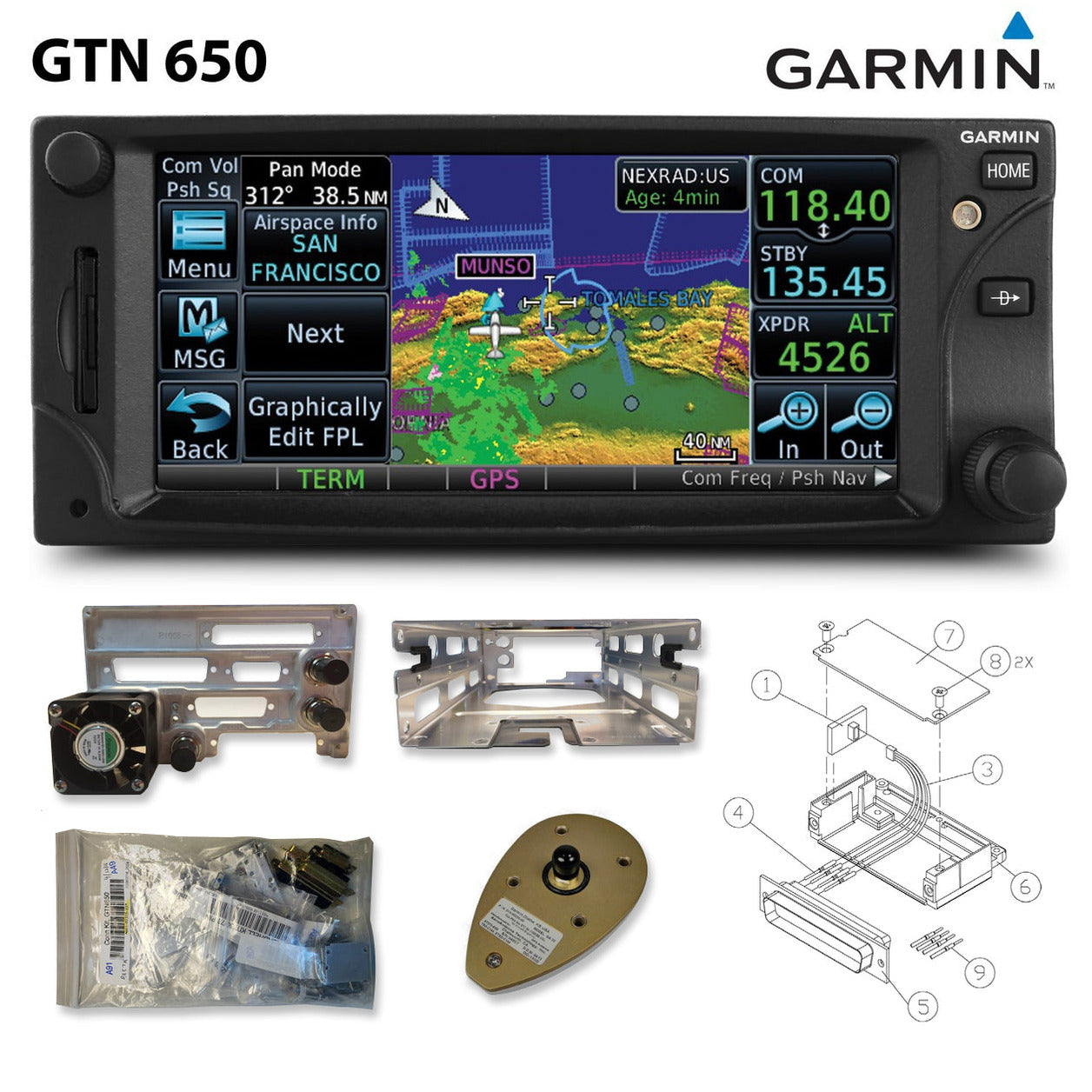 Garmin 650 GPS/COM/NAV Part 011-02256-00 NexairAeroparts