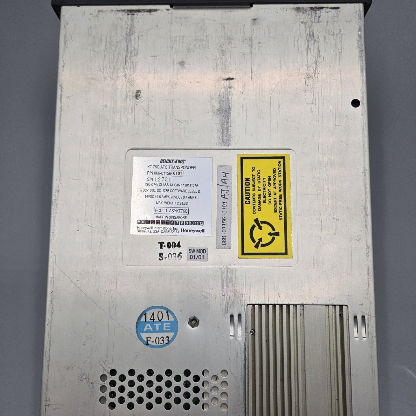 Bendix/King KT 76C Transponder - PN: 066-01156-0101