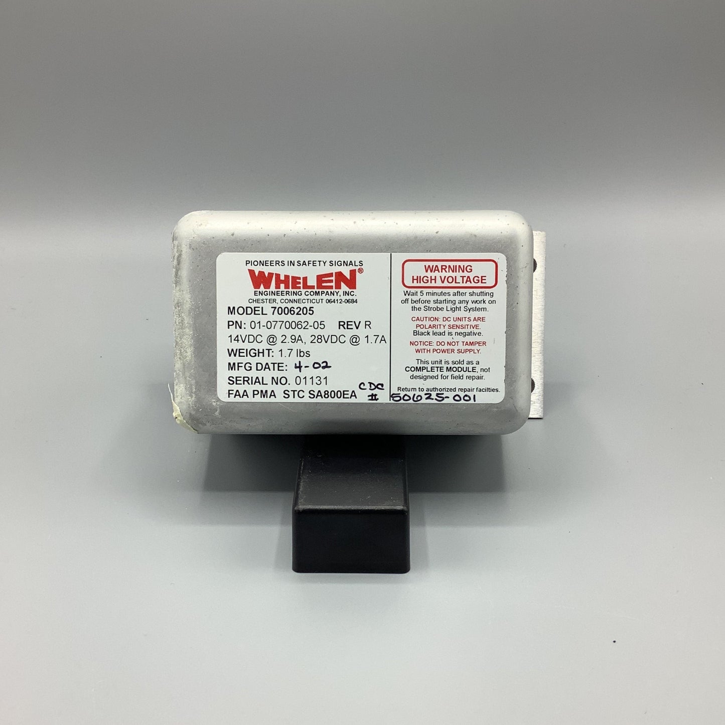 Whelen Strobe Light Power Supply - Part Number: 01-0770062-05