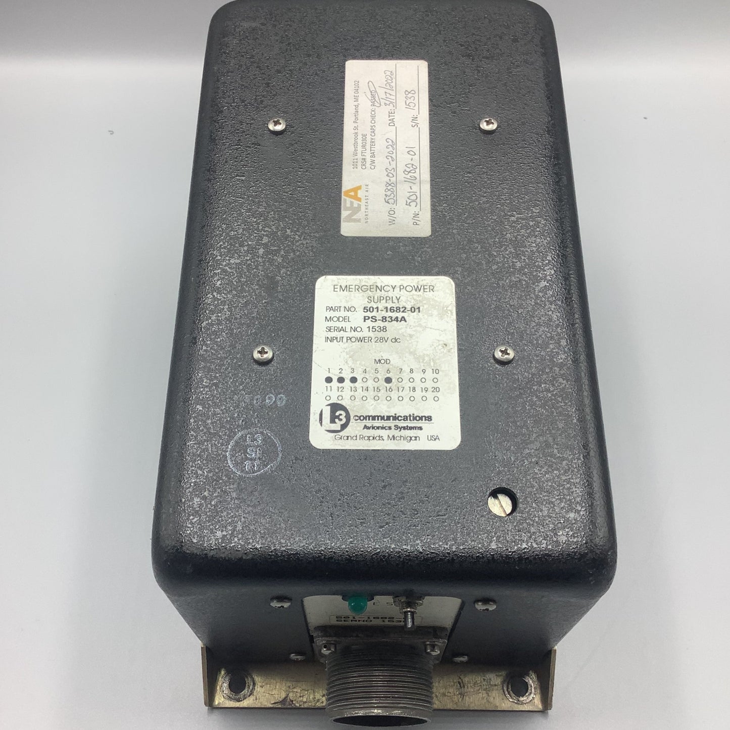L3 PS-834A Emergency Power Supply - Part Number:501-1682-01